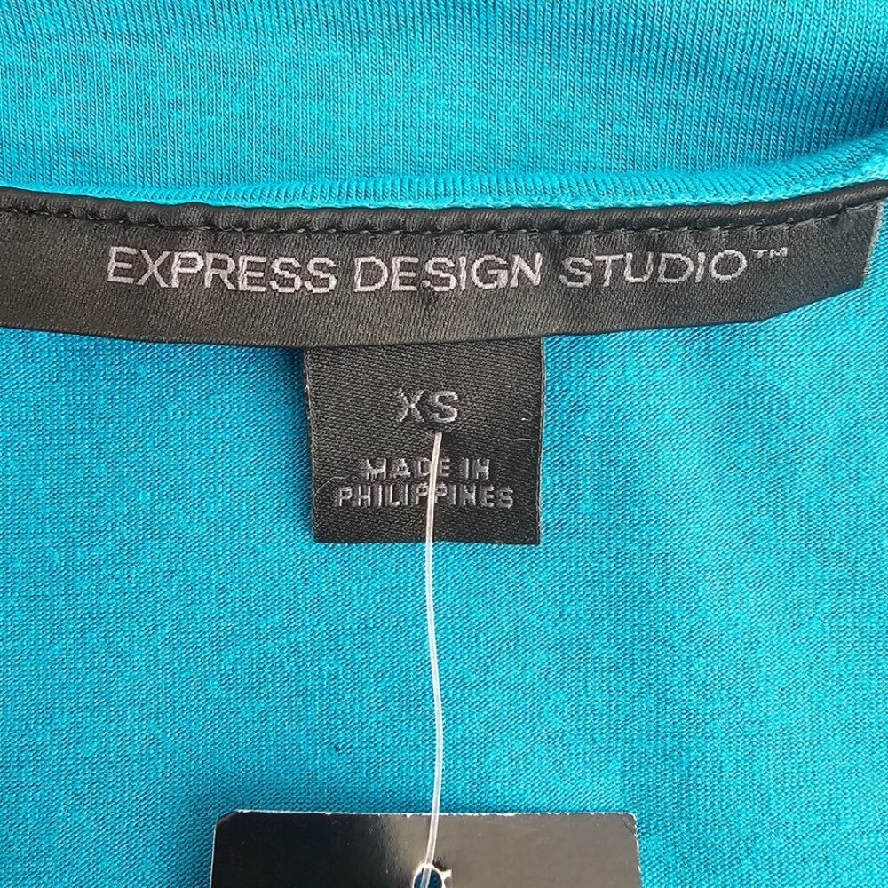 Express Vintage Sleeveless Top with Embellished Brooch | NWT | XS | Turquoise - Picture 8 of 10
